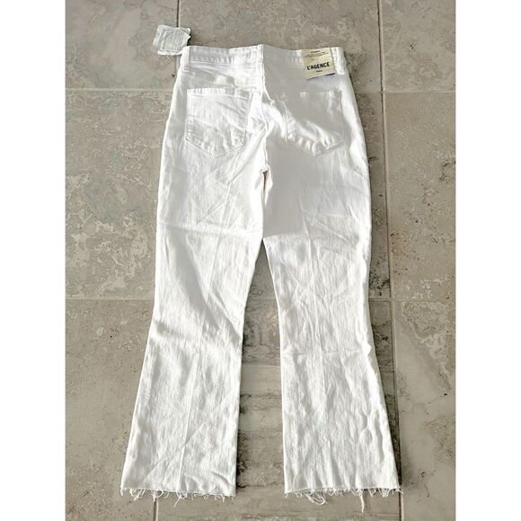 L'Agence Kendra High-Rise Crop Flare Jeans White, NWT, Size 28 - Picture 7 of 9